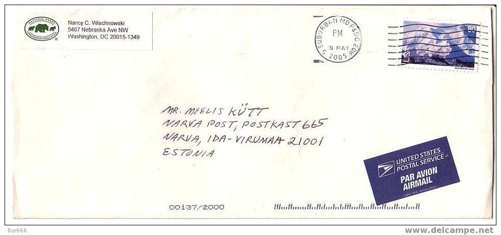 POSTAL COVER USA ( Suburban ) - ESTONIA 2005 - The Rocks - Storia Postale