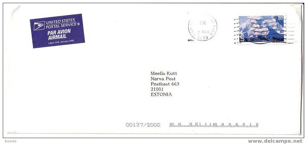 POSTAL COVER USA ( San Francisco ) - ESTONIA 2005 - The Rocks - Cartas & Documentos