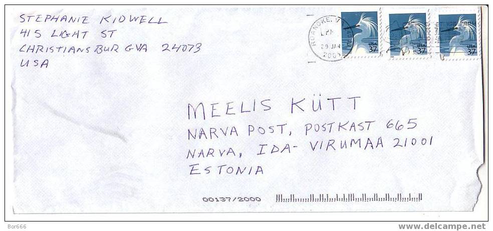 POSTAL COVER USA ( Roanoke ) - ESTONIA 2005 - Bird - Storia Postale