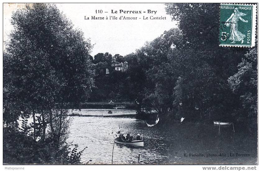 Cpa Le Perreux - Bry (94) Marne à D'Ile D'Amour - Le Castelet. Petite Animation, Barques .. Ed Faciolle - Le Perreux Sur Marne