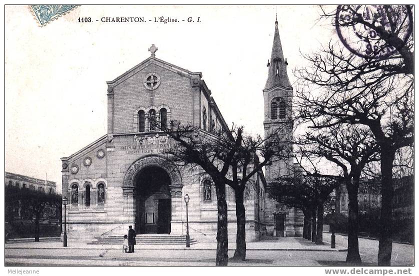 Cpa Charenton  (94) L'Eglise, 1905. Petite Animation - Charenton Le Pont