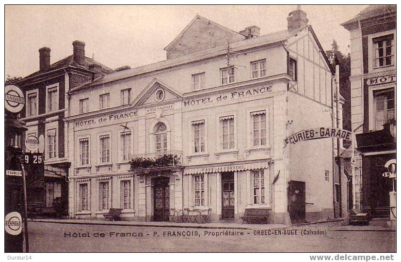 ORBEC-EN-AUGE.  Hôtel De France  P.FRANCOIS  Propriétaire  (Belle Carte) - Orbec