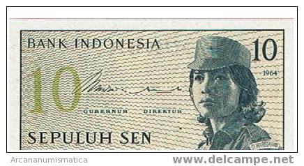 INDONESIA,10 SEN 1964 K92 SC  DL-3447 - Indonésie