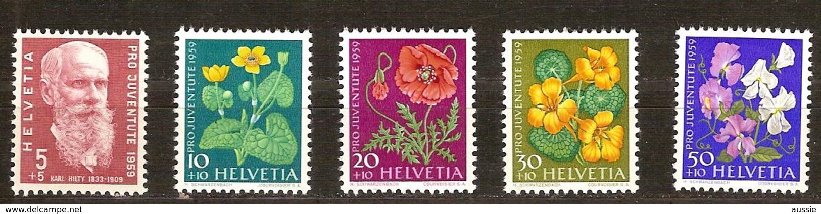 Zwitserland Suisse 1959 Yvertnr. 634-638 *** MNH Cote 5,50 Euro Flore Bloemen Fleurs - Nuevos