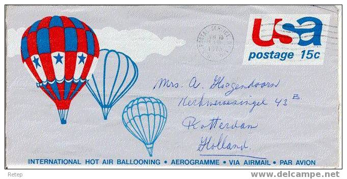 USA 1973, Aerogram Thema: Luchtballonnen - Montgolfières