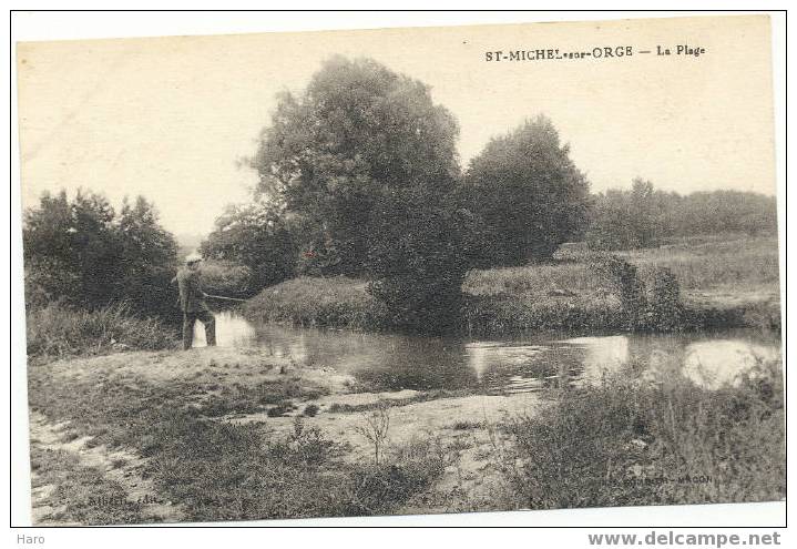 SAINT - MICHEL Sur ORGE - La Plage  - Pêcheur (181) - Saint Michel Sur Orge