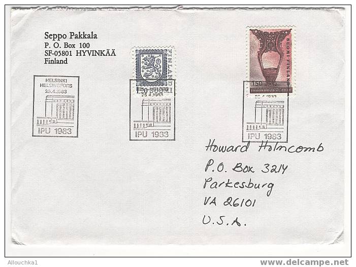 MARCOPHILIE LETTRE DE SUOMI  FINLANDE  HYVINKAA IPU 1983 POUR  USA - Other & Unclassified