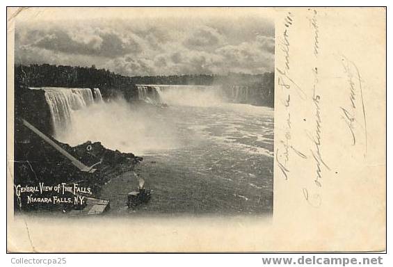 Niagara Falls - New York - Ontario - 2 Postcards : Whirlpool Rapids & RR Bridges - General  View Of The Falls - Chutes Du Niagara