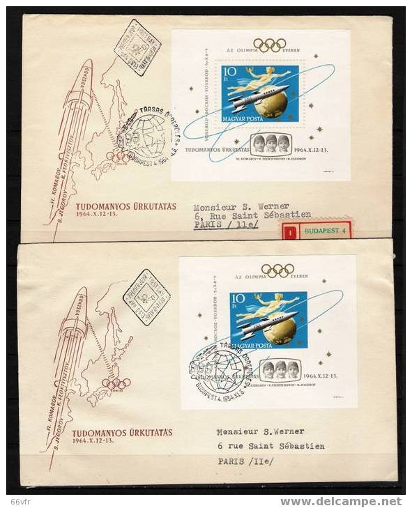 HONGRIE  / VOSKHOD 1 / BUDAPEST / 06.11.1965.  ( D ) & ( ND )  Voyagé. - Europe