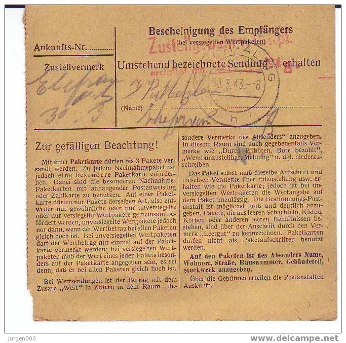 Pakketkaart Van Luxemburg 2 Naar Esch Sur Alzette - 1940-1944 Occupation Allemande