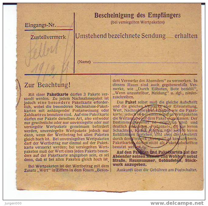 Pakketkaart Van Luxemburg 1 Naar Pels (B003) - 1940-1944 Deutsche Besatzung