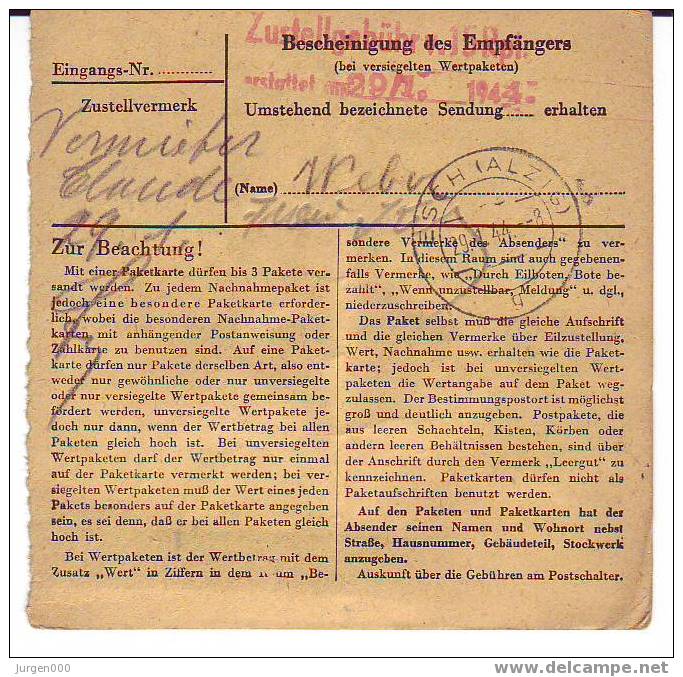Pakketkaart Van Diekich Naar Esch (Alzig) (B003) - 1940-1944 Deutsche Besatzung