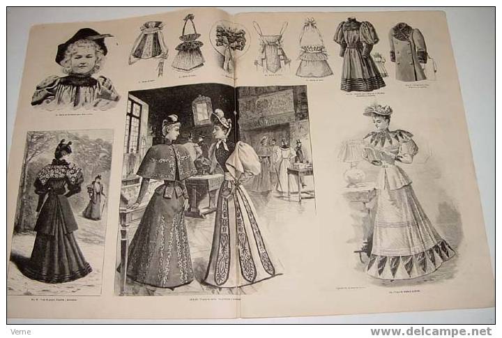 ANTIGUA REVISTA ORIGINAL DE MODA - SIGLO XIX - LA MODA ELEGANTE - 1893 - LLENA DE GRABADOS CON ANTIGUOS VESTIDOS - Muy I - Patterns