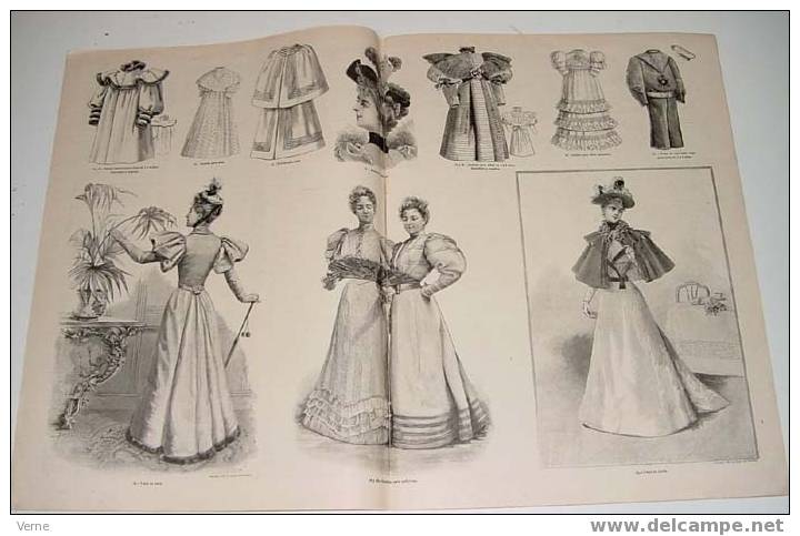 ANTIGUA REVISTA ORIGINAL DE MODA - SIGLO XIX - LA MODA ELEGANTE - 1893 - LLENA DE GRABADOS CON ANTIGUOS VESTIDOS - Muy I - Patrons