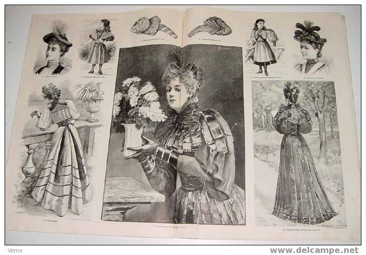 ANTIGUA REVISTA ORIGINAL DE MODA - SIGLO XIX - LA MODA ELEGANTE - 1893 - LLENA DE GRABADOS CON ANTIGUOS VESTIDOS - Muy I - Cartamodelli