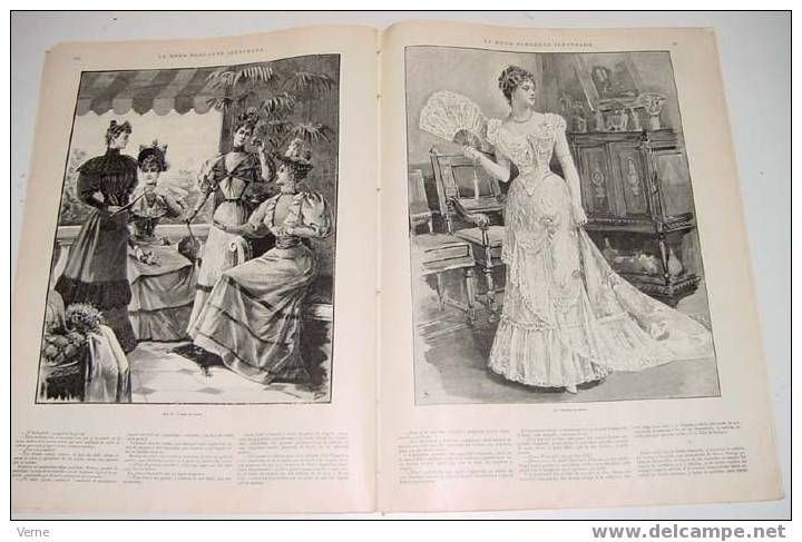 ANTIGUA REVISTA ORIGINAL DE MODA - SIGLO XIX - LA MODA ELEGANTE - 1893 - LLENA DE GRABADOS CON ANTIGUOS VESTIDOS - Muy I - Patrones