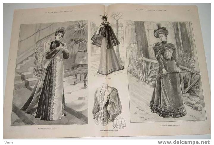 ANTIGUA REVISTA ORIGINAL DE MODA - SIGLO XIX - LA MODA ELEGANTE - 1893 - LLENA DE GRABADOS CON ANTIGUOS VESTIDOS - Muy I - Schnittmuster