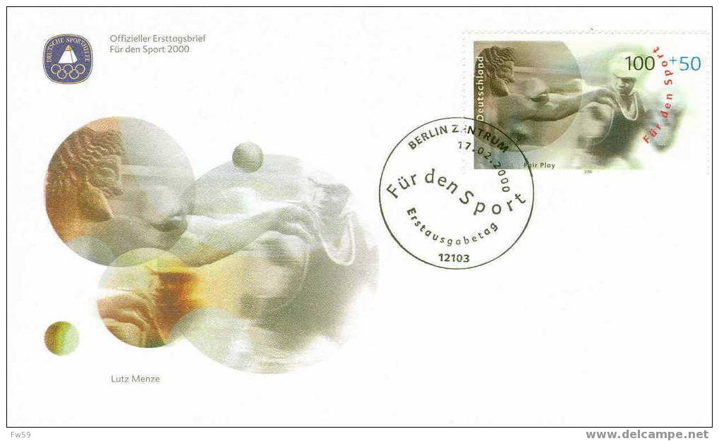 BOXE FDC ALLEMAGNE 2000 POUR LE SPORT GYMNASTIQUE RYTHMIQUE ET SPORTIVE - Boxen