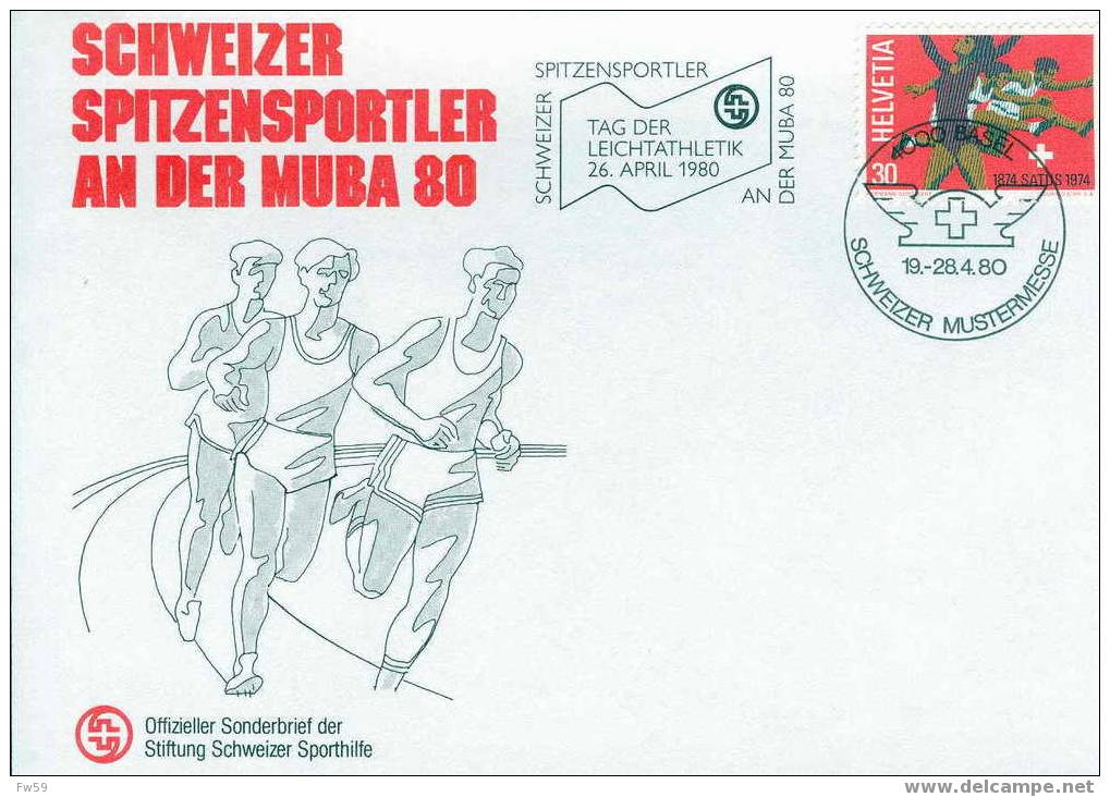 JEUX OLYMPIQUES DE 1980  MOSCOU ENVELOPPES SOUVENIR SUISSE  ATHLETISME - Leichtathletik