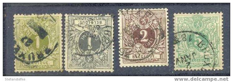 Belgie Ocb Nr : 42 - 45 Gestempeld (zie Scan) Lot 3 - 1869-1888 Lion Couché