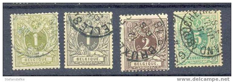 Belgie Ocb Nr : 42 - 45 Gestempeld (zie Scan) Lot 4 - 1869-1888 Lion Couché