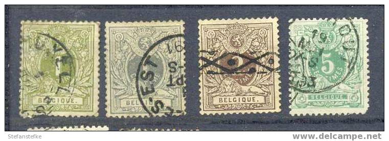 Belgie Ocb Nr : 42 - 45 Gestempeld (zie Scan) Lot 5 - 1869-1888 Lion Couché