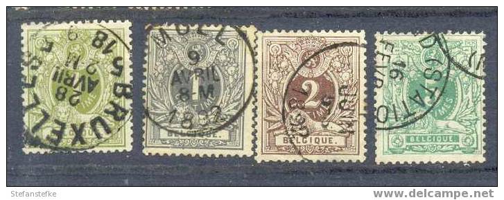 Belgie Ocb Nr : 42 - 45 Gestempeld (zie Scan) Lot 7 - 1869-1888 Lion Couché