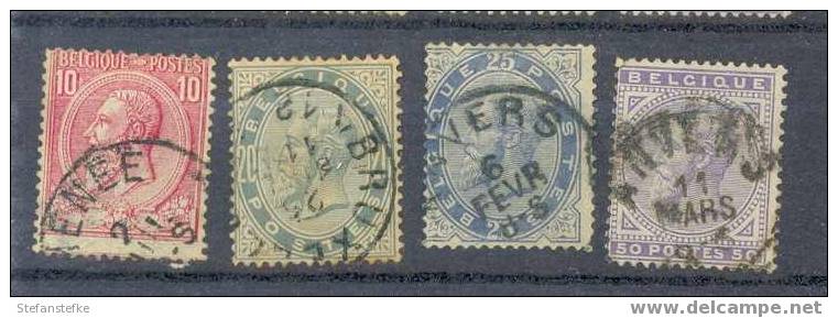 Belgie Ocb Nr : 38 - 41 Gestempeld (zie Scan) Lot 3 - 1883 Leopoldo II