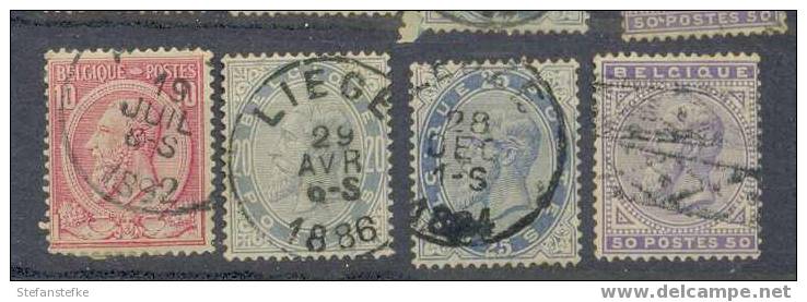 Belgie Ocb Nr : 38 - 41 Gestempeld (zie Scan) Lot 4 - 1883 Leopoldo II