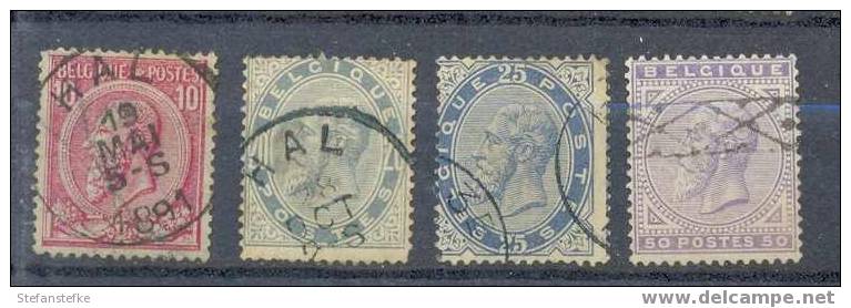 Belgie Ocb Nr : 38 - 41 Gestempeld (zie Scan) Lot 5 - 1883 Leopold II.