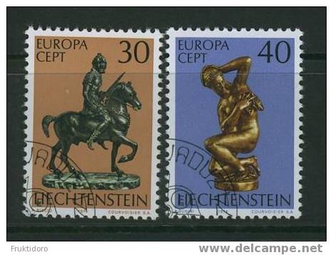 Liechtenstein Mi 600-601 Europa 1974 - Sculptures - Horse - Oblitérés