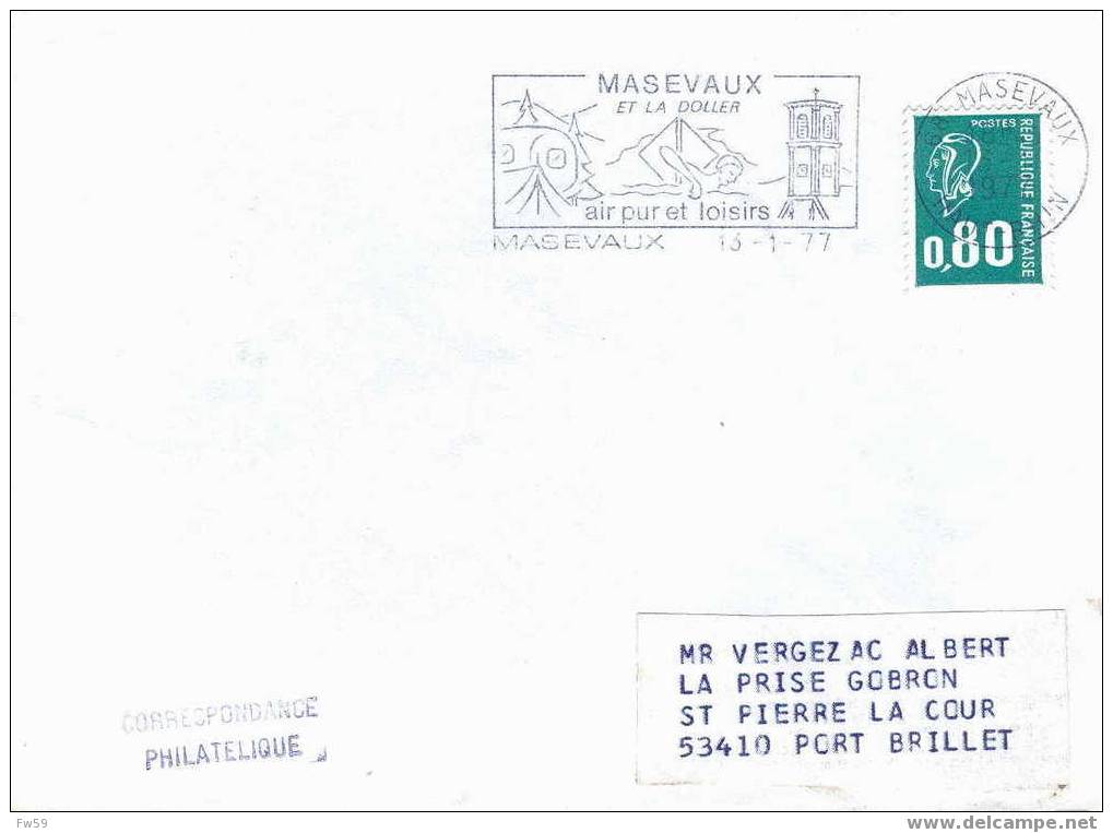 NATATION OBLITERATION TEMPORAIRE FRANCE 1977 MASEVAUX - Natation