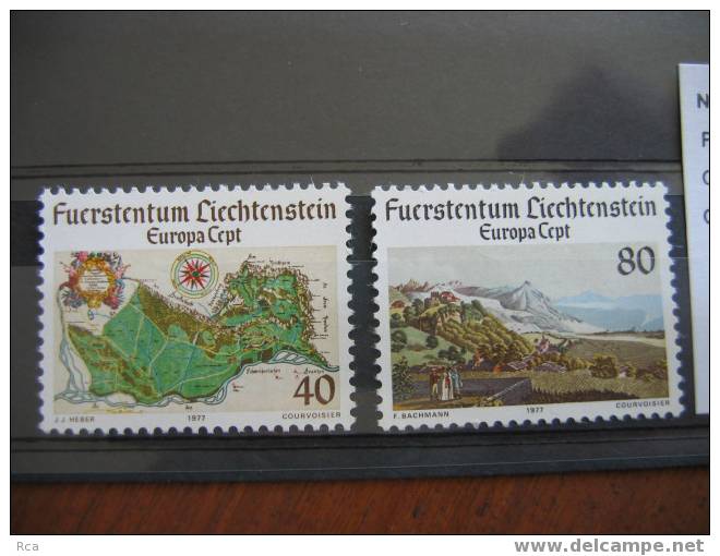 LIECHTENSTEIM EUROPA Carte Et Paysage Du Liechtenstein N°612 à 613 (Neufs) - Verzamelingen