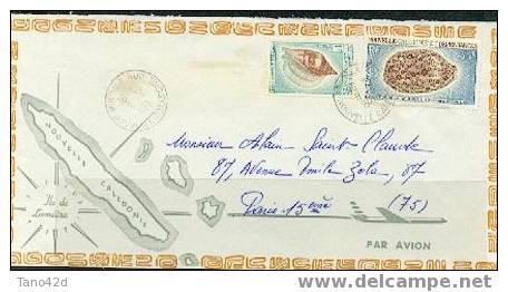 REF LBR 10- N.LLE CALEDONIE LETTRE ILLUSTREE NOUMEA / PARIS 9/11/1971 - Cartas & Documentos