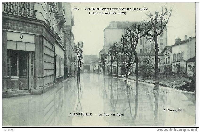 ALFORTVILLE - La Rue Du Parc ( Crue De La Seine ). - Alfortville