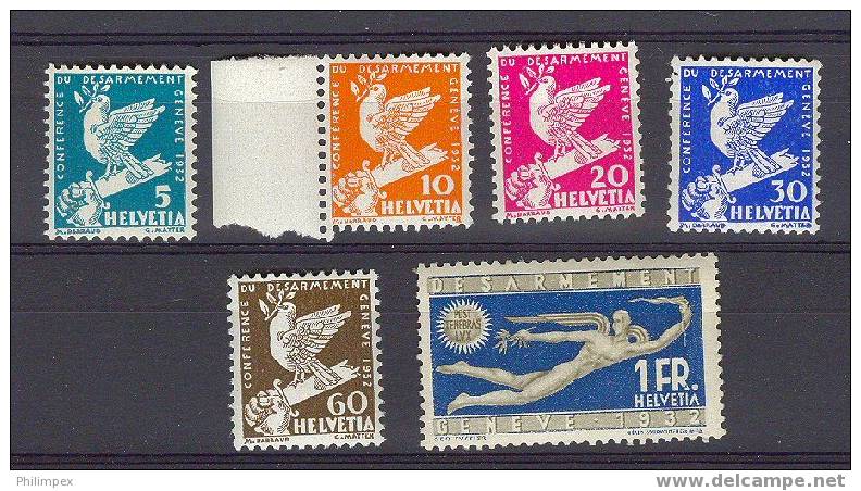 SWITZERLAND DISARMAMENT 1932 F/VF MNH SET - Nuovi