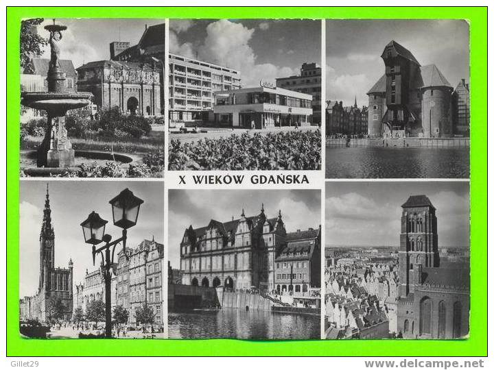 POLOGNE  - X WIEKOW GDANSKA - 6 MULTIVUES - FOTOPLASTYKA - - Pologne