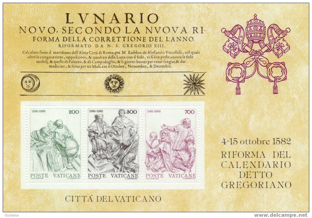 CITTA´ DEL VATICANO - BF/4 "Riforma Calendario Gregoriano" 1982 - Blocks & Sheetlets & Panes