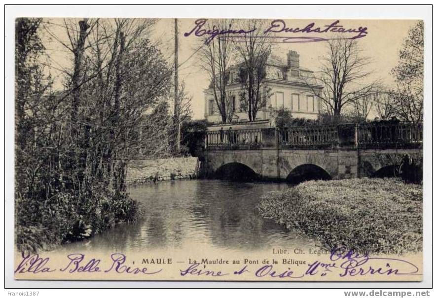 Réf 118 - MAULE - La Mauldre Au Pont De La BELIQUE (1920) - Maule