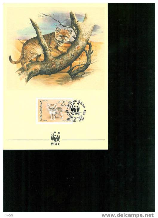 WWF ANIMAUX FENNEC DOCUMENT EMIS PAR LE YEMEN EN 1989 - Félins