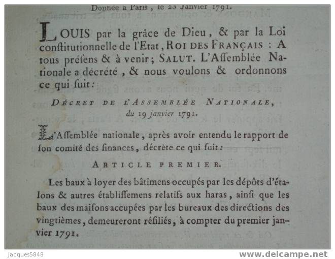 LOI-n°449-relative Au Baux à Loyer Des Maison Occupées Par Les Bureaux Des Directions Des Vingtiémes - Decrees & Laws