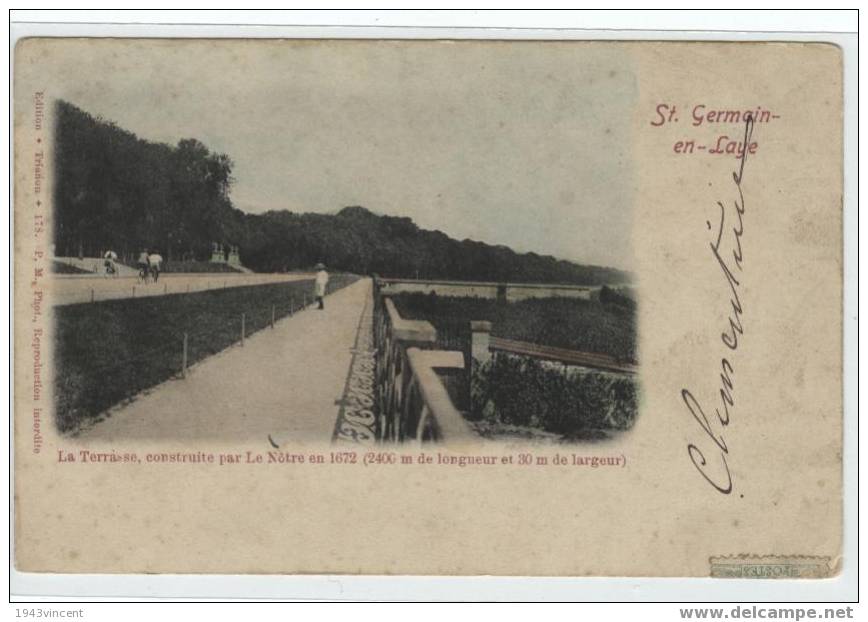 C 585 - SAINT GERMAIN EN LAYE - La Terrasse -belle CPA Animée 1906 - - St. Germain En Laye (castle)