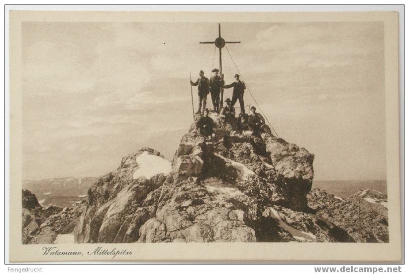 D 641 - Watzmann. Mittelspitze - S/w Foto Ak Um 1930 - Alpinisme