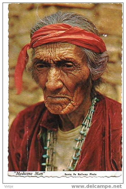 MEDICINE MAN - Santa Fe Railway Photo - Indianer