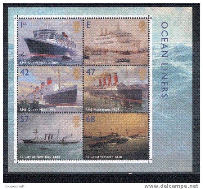 (146) Great Britain / GB / UK / Grande Bretagne Ocean Liners Sheet / Bf Bateux / Ships  ** / Mnh  Michel BL 19 - Blocchi & Foglietti