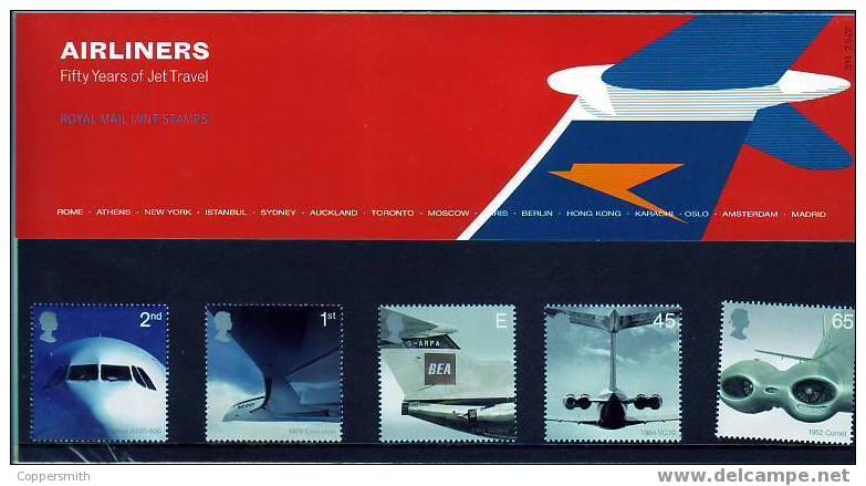 (140 F) Great Britain / GB / UK / Grande Bretagne  Presentation Pack Airliners / PP Avions   ** / Mnh - Presentation Packs