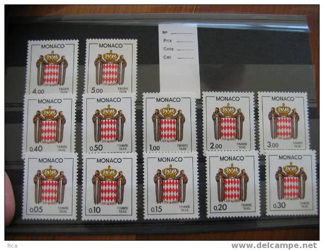 Monaco Timbres Taxe N°75 à 86 (Neuf **) - Postage Due