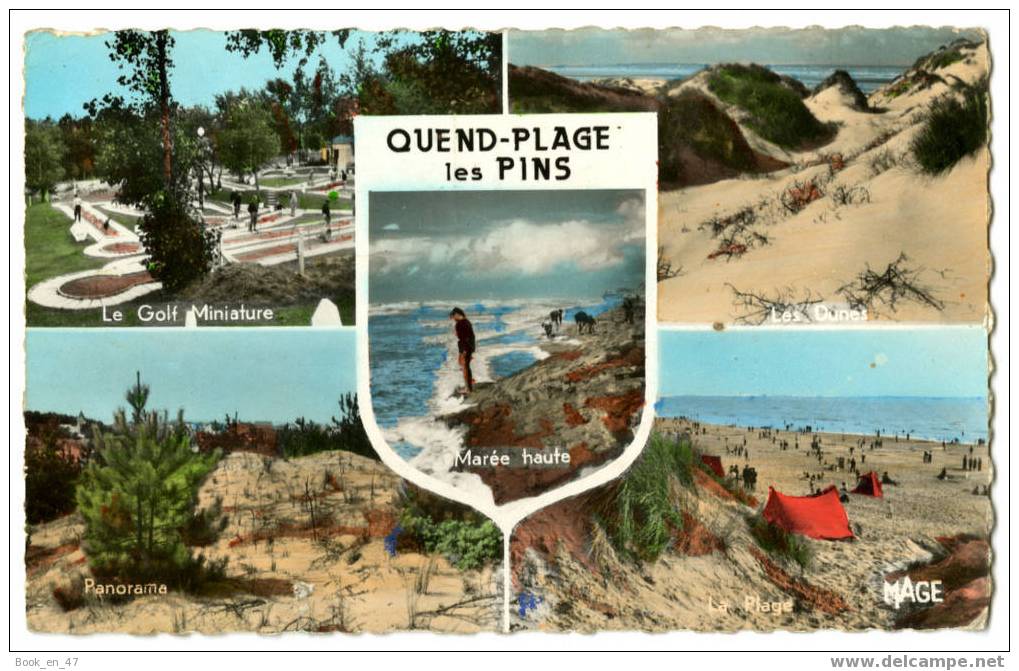 {26647} 80 Somme Quend Plage Les Pins , Multivues . Golf Miniature Tentes Cabines De Plage Dunes, Animée - Quend