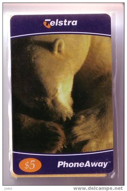 POLAR BEAR  (Australia Telstra - Old Rare MINT CARD) * Baer Ours Orso Polar Polaire Artic Artico Arctisch Arktisch - Australië