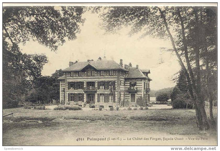 2822 Paimpont Le Chatet (sic Chatelet ) Des Forges Facade Ouest Vue Du Parc . 4951 Marie Rousselière - Paimpont